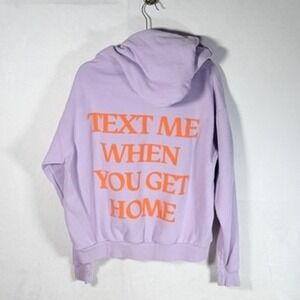 Lonely Ghost Text Me When You Get Home Purple Orange Hoodie Medium skater street